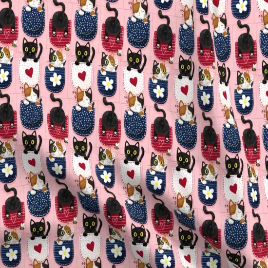 Various Fabrics by the Yard or Fat Quarter Whimsical Kittens Cat Custom Printed Fabric by Spoonflower {5}