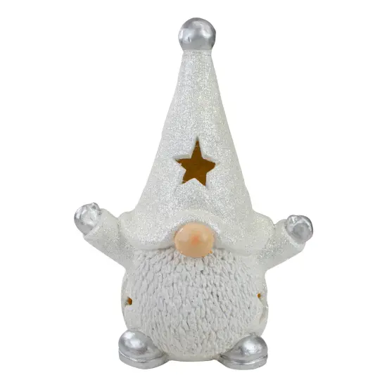 Northlight LED Lighted Gnome Christmas Decoration - 17" - White and Gray {1}