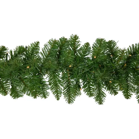 Northlight Pre-Lit Battery operated Whitmire Pine Christmas Garland - 9' x 10"- Warm White LED Lights Green {6}