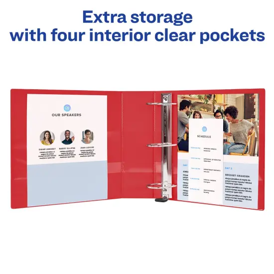 Avery Heavy-Duty View 3 Ring Binder, 1" One Touch EZD Rings, 1 Red Binder (79170) {6}