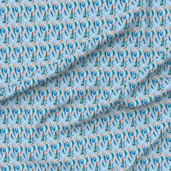 Various Fabrics by the Yard or Fat Quarter Blue Sea Ocean Mermaid Lgbtq Mythical Gay Merman Mermen Small Scale Creatures Nsfw Mature Custom Printed Fabric by Spoonflower {6}
