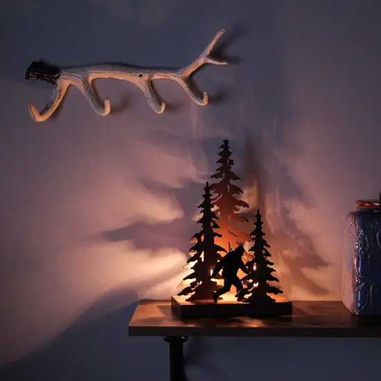 16 Inch Cast Iron Deer Antler Wall Mounted Hook Rack Towel Key Hat Hanger {6}