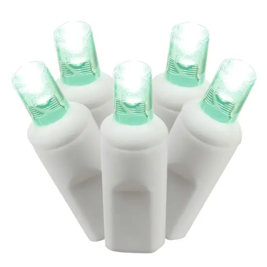 Vickerman LED Wide Angle Mini Commercial Grade Christmas Lights - Green - 50ct - 24' White Wire {1}