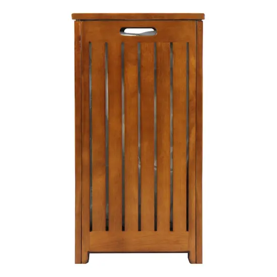 Oceanstar Solid Wood Spa Hamper Brown {4}