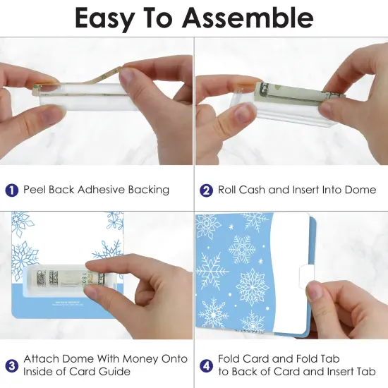 Big Dot of Happiness Blue Snowflakes - DIY Assorted Winter Holiday Party Cash Holder Gift - Funny Money Cards - Set of 6 {4}