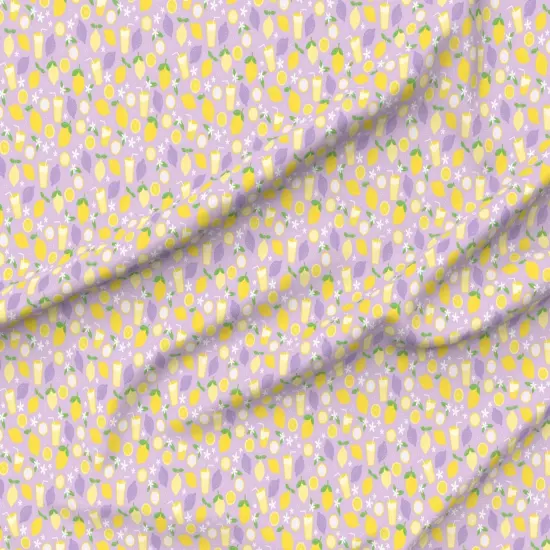 Various Fabrics by the Yard or Fat Quarter Summer Fruit Sweet Floral Cute Whimsical Lemons Lemonade Garden Purple Custom Printed Fabric by Spoonflower {6}