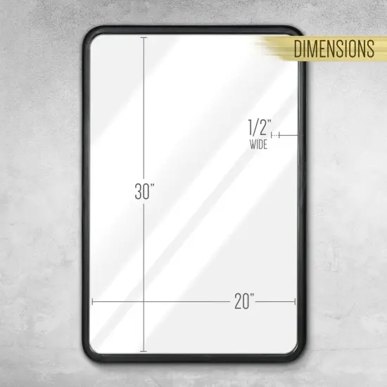 HBCY Creations Wall Mirror Large Mirror, Rustic Accent Mirror for Bathroom, Entry, Dining Room, & Living Room. Metal Mirror Black {3}