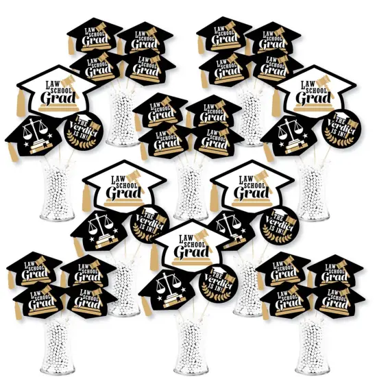 Big Dot of Happiness Law School Grad - Future Lawyer Graduation Party Centerpiece Sticks - Showstopper Table Toppers - 35 Pieces {1}