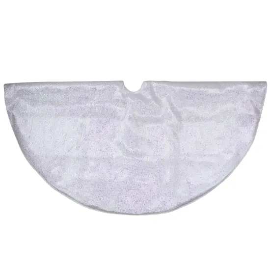 Northlight 48" White Iridescent Holographic Glittered Christmas Tree Skirt {3}