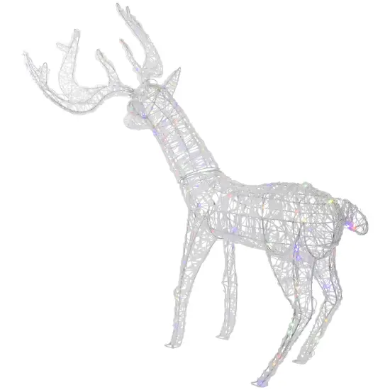 Northlight LED Color Changing Commercial Grade Acrylic Reindeer Outdoor Christmas Decoration - 46.5" Clear {6}
