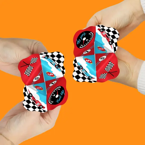Big Dot of Happiness Let's Go Racing - Racecar - Race Car Birthday Party or Baby Shower Cootie Catcher Game - Jokes and Dares Fortune Tellers - Set of 12 {3}