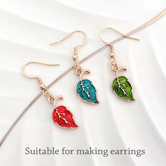 Wrapables Nature Charms for Jewelry Making Enamel Pendants, (Set of 20) (20pc), Leaves {4}