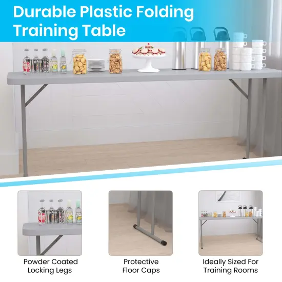 Emma and Oliver 70.8 Inch Plastic Folding Training Table {2}