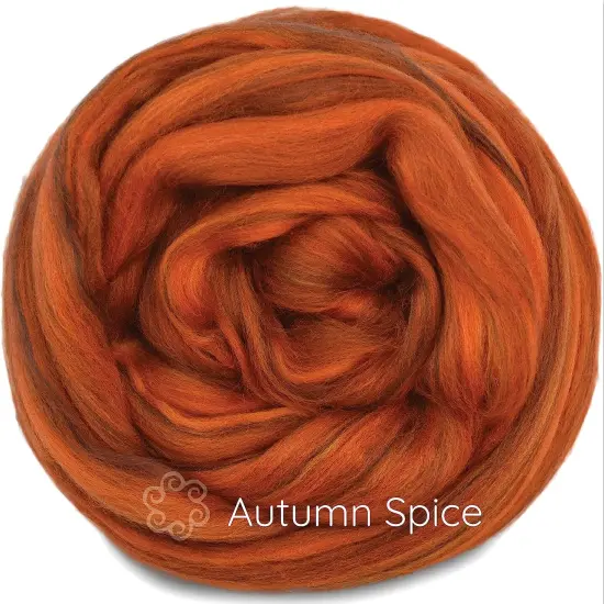 100% Superfine Merino Fiber: Winner's Circle. Soft Combed Top Roving Color Blend for Spinning, Felting, Weaving Autumn Spice {2}
