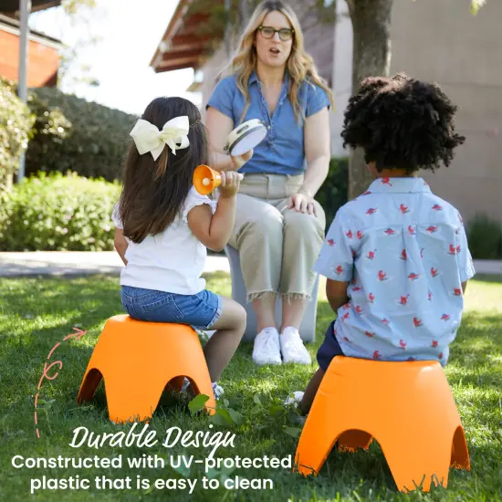 Ayana Stool Set, Flexible Seating, 4-Pack Orange {4}