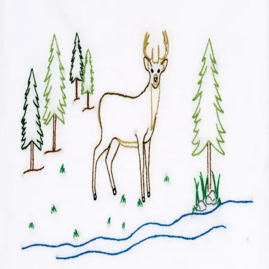 Jack Dempsey Stamped Pillowcases W/White Perle Edge 2/Pkg-Deer {2}