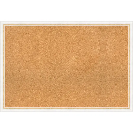 Morgan Wood Framed Corkboard, Natural Cork Morgan White Gold {1}