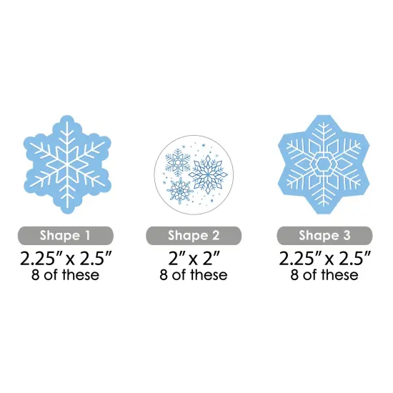 Big Dot of Happiness Blue Snowflakes - DIY Shaped Winter Holiday Party Cut-Outs - 24 Count {3}