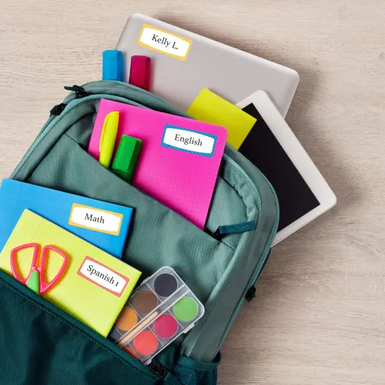 Avery Durable Labels for Kids' Gear, 3/4" x 1-3/4", Assorted Border Colors, Water-Resistant Labels, 4 Packs, 240 Rectangle Labels Total (21944) {5}