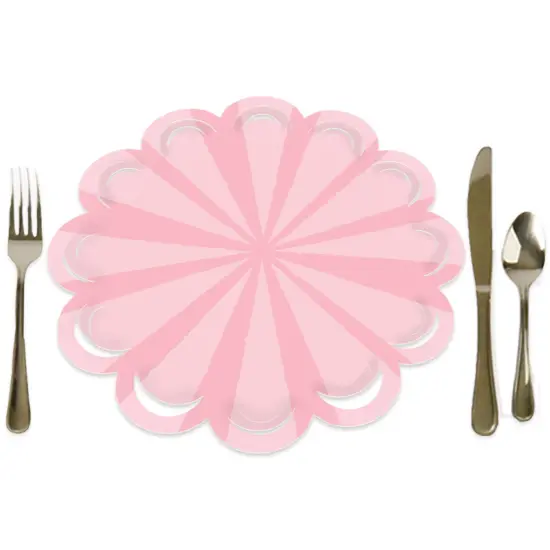 Big Dot of Happiness Pink Stripes - Simple Party Round Table Decorations - Paper Chargers - Place Setting For 12 {1}
