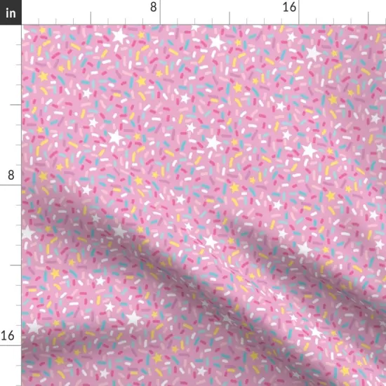 Various Fabrics by the Yard or Fat Quarter Sprinkles Ice Cream Stars Pink White Pastel Party Desert Donut Colorful Custom Printed Fabric by Spoonflower {2}