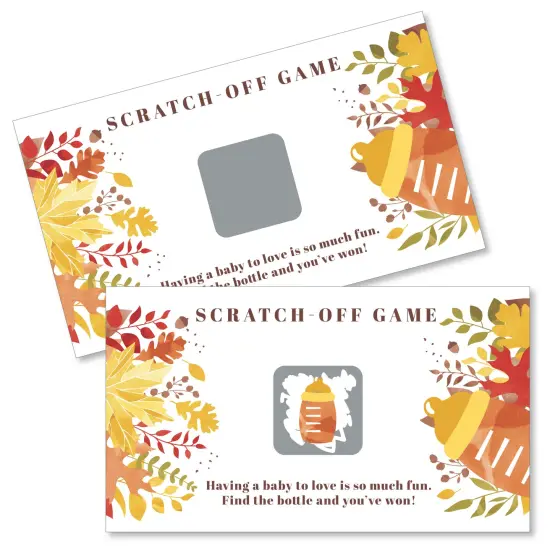 Big Dot of Happiness Fall Foliage Baby - Autumn Leaves Baby Shower Game Scratch Off Cards - 22 Count {1}