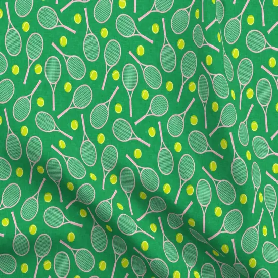 Various Fabrics by the Yard or Fat Quarter Tennis Ball Sports Preppy Racquet Tennis Racket Custom Printed Fabric by Spoonflower {5}