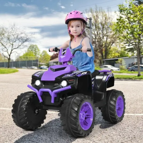 Iron Kids ATV Ride-On with Music, USB and 2 Speeds Purple {2}