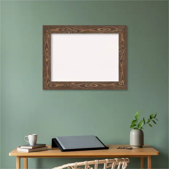 Bridge Wood Framed Corkboard, White Cork Brown {6}