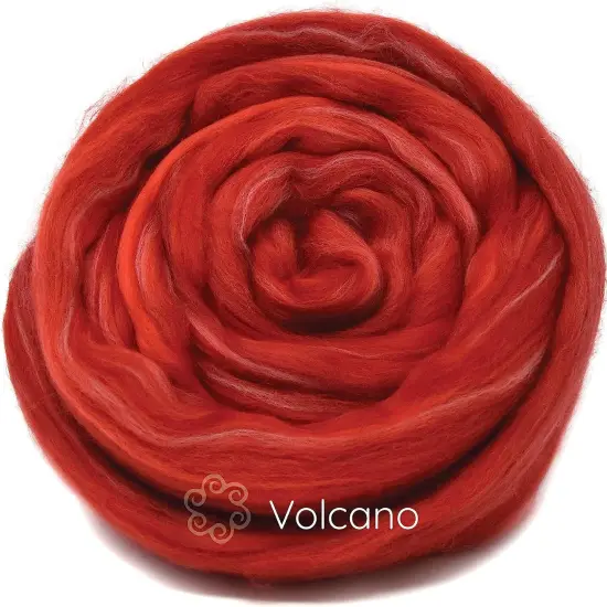 100% Superfine Merino Fiber: Winner's Circle. Soft Combed Top Roving Color Blend for Spinning, Felting, Weaving Volcano {2}