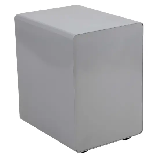 Emma and Oliver Ergonomic 3-Drawer Mobile Locking Filing Cabinet Storage Organizer Gray {4}