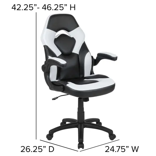Emma and Oliver Gaming Desk and Racing Chair Set with Headphone Hook, and Monitor Stand Camouflage {10}