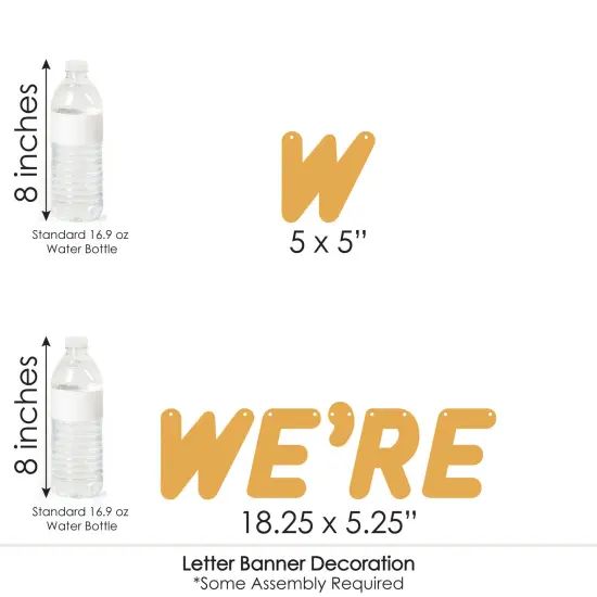 Big Dot of Happiness Just Engaged - Black and White - Engagement Party Letter Banner Decoration - 36 Banner Cutouts and We're Engaged Banner Letters {7}