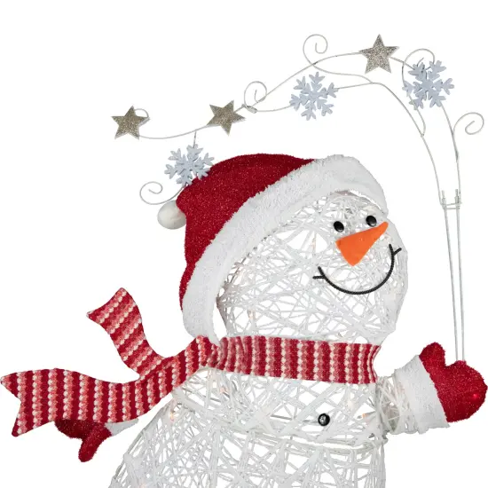 Northlight 56" Lighted Ice Skating Snowman Outdoor Decoration White {6}