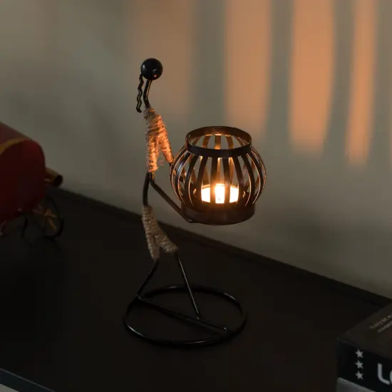 Wire Figure Candle Holder Decorative Modern Tea Light Lantern Tabletop Centerpiece Candle Stand {5}
