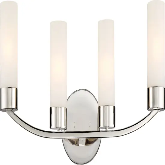 Denver 4-Light Wall Mounted Vanity & Wall Light Fixture in Polished Nickel Finish {1}