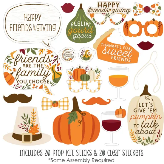 Big Dot of Happiness Fall Friends Thanksgiving - Friendsgiving Party Photo Booth Props Kit - 20 Count {3}