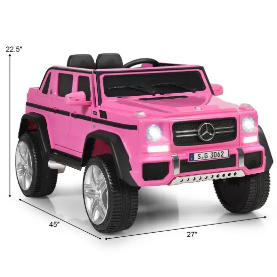 12V Kids Ride On Car with 2.4G Remote Control and USB Interface Pink {2}