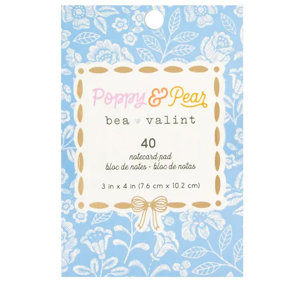 American Crafts Poppy And Pear Notecard Pad 3"X4"-40 Sheets {1}