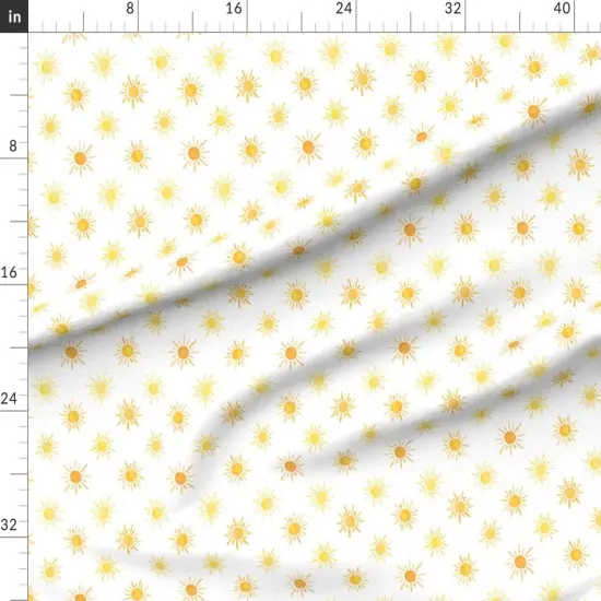 Various Fabrics by the Yard or Fat Quarter Sun Whimsical Watercolor Bright Sunny Custom Printed Fabric by Spoonflower {1}