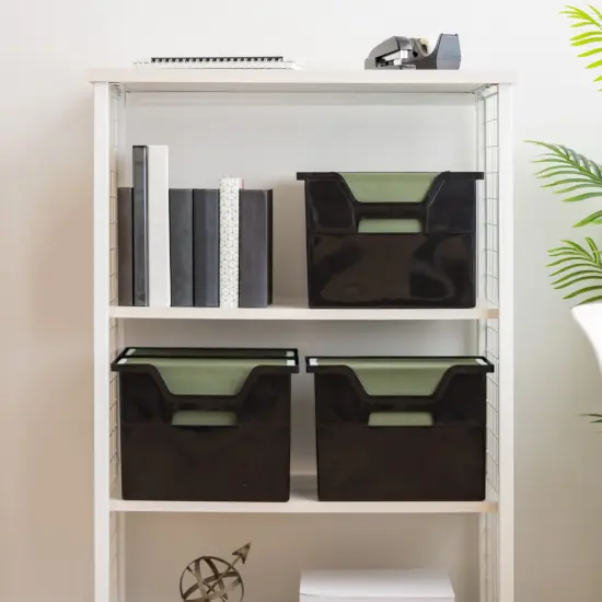 IRIS USA Hanging Plastic Desktop File Box Folders, Letter Size, Magazine File {3}