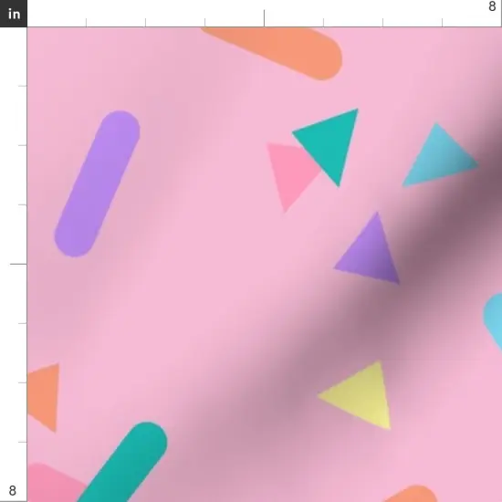 Various Fabrics by the Yard or Fat Quarter Pink Sprinkles Party 80S Colorful Pastel Shapes Bubblegum Kids Girl Custom Printed Fabric by Spoonflower {4}