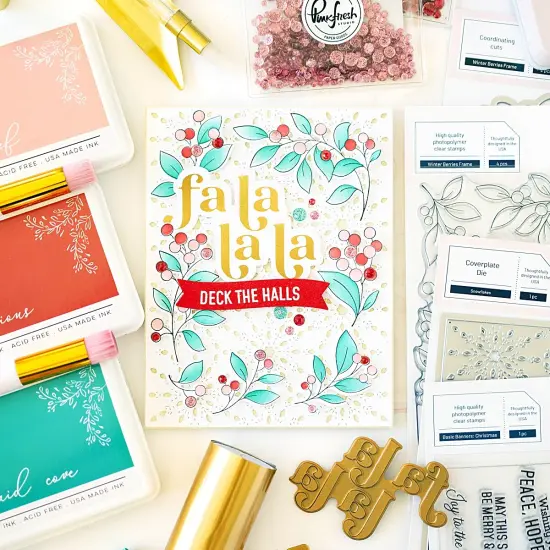 Pinkfresh Studio Hot Foil Plate & Die Set-Fa La La La {3}