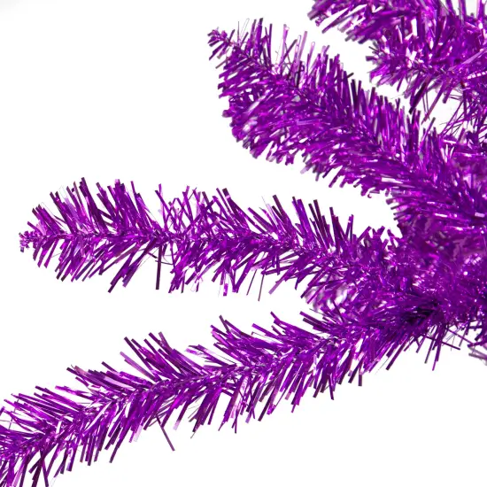 Northlight 4.5' Metallic Purple Tinsel Artificial Christmas Tree -Unlit {6}