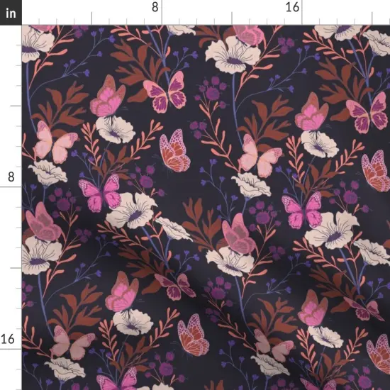 Various Fabrics by the Yard or Fat Quarter Purple Whimsical Garden Wild Flowers Floral Flower Boho Glamour Custom Printed Fabric by Spoonflower {2}