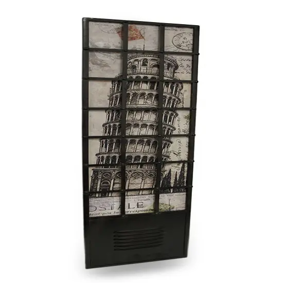 Leaning Tower of Pisa Postcard Motif Metal Wall Panel {1}