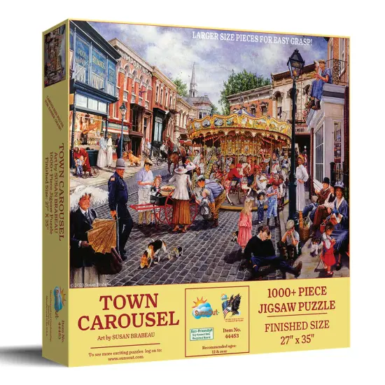 Sunsout Town Carousel 1000 pc Large Pieces Jigsaw Puzzle 44453 {3}