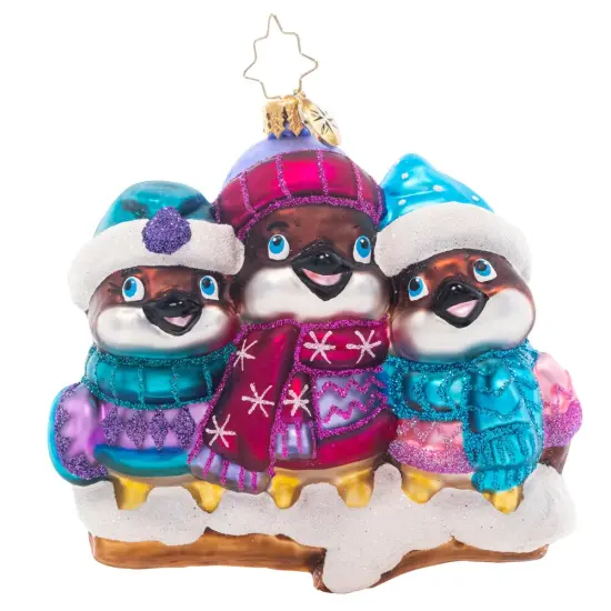 Christopher Radko Christopher Radko Bundle Up Birdies Glass Christmas Ornament 1021442 Blue {1}