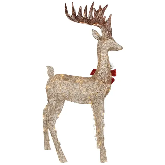 Northlight 48" Pre-Lit LED Champagne Deer Outdoor Christmas Decoration Gold {6}