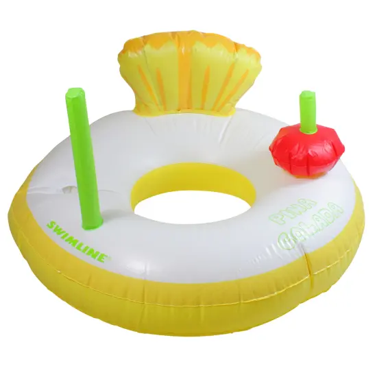 Swim Central 41" Yellow and White Pi&ntilde;a Colada Inflatable Swimming Pool Inner Tube Ring Float {3}